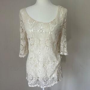Cream lace tunic by juniper